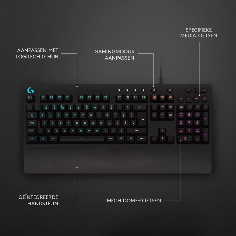 Logitech Prodigy G213 Tastatur 16,8 millioner farver Kablet US International